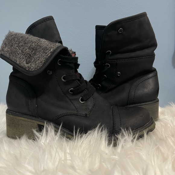 - Authentic ✨ROXY FOLD OVER COMBAT BOOTS SIZE 8 Excellent Condition - Picture 1 of 12